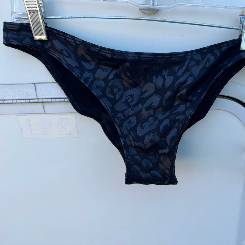 CLEO Black Leopard Print Bikini Bottom